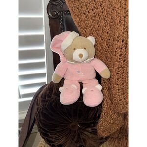 Blankets and Beyond Pink Teddy Bear 10"  Stuffed Plush Lovey Slipper Toy
